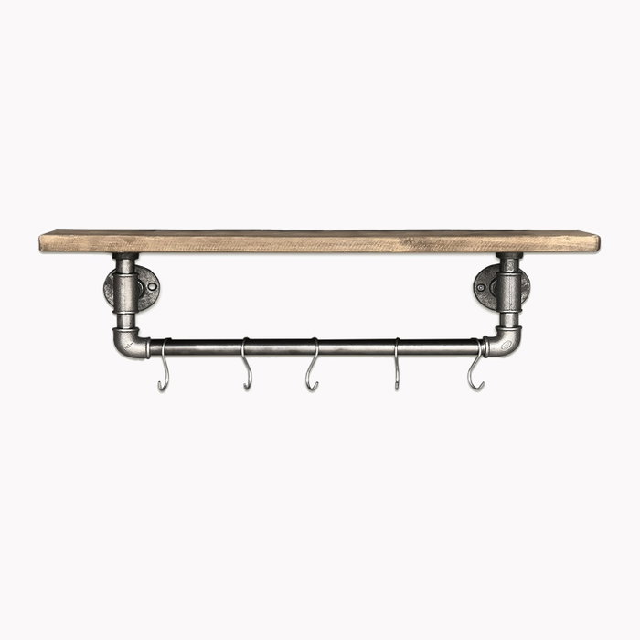 Hanah Home Estantería de Tubo Boruraf113 Nogal y Negro